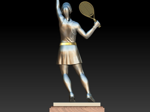 Tennis girl 3D MODEL STL for 3D printing 3D Print Model