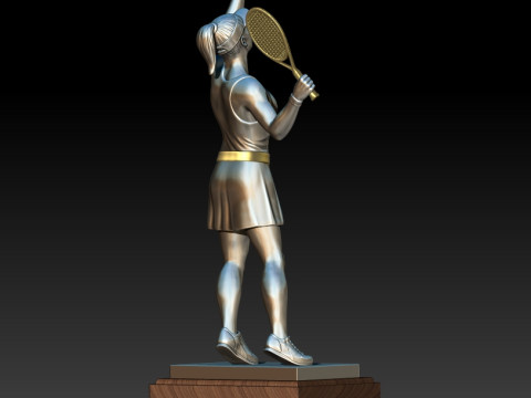 Tennis girl 3D MODEL STL for 3D printing 3D Print Model