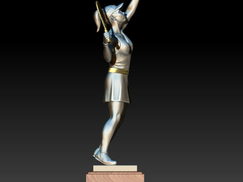 Tennis girl 3D MODEL STL for 3D printing 3D Print Model