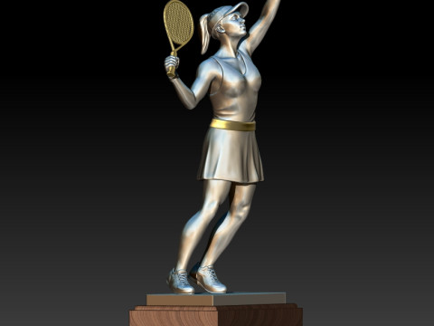 Tennis girl 3D MODEL STL for 3D printing 3D Print Model