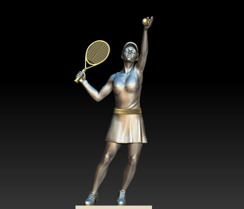 Tennis girl 3D MODEL STL for 3D printing 3D Print Model .c4d .max .obj .3ds .fbx .stl .blend