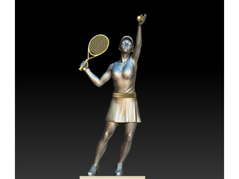 Tennis girl 3D MODEL STL for 3D printing 3D Print Model