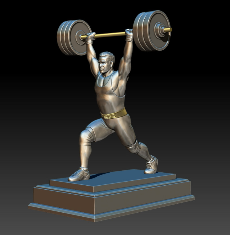 Weightlifter standing 3D MODEL STL for 3D printing Bodybuilder Man 3D Принт Модель .c4d .max .obj .3ds .fbx .stl .blend