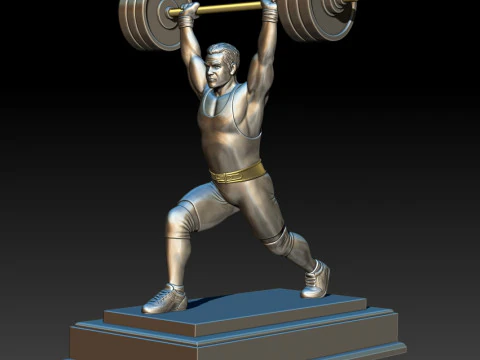 3D 프린팅을 위한 역도 서 있는 3D 모델 STL 보디빌더 남자 3D 프린트 모델