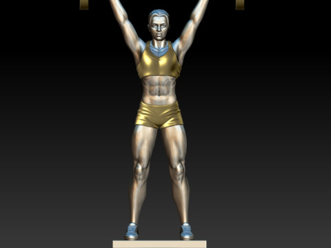 Weightlifter girl 3D MODEL STL for 3D printing Bodybuilder 3D प्रिंट मॉडल
