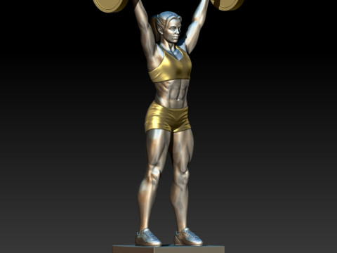 Weightlifter girl 3D MODEL STL for 3D printing Bodybuilder 3D प्रिंट मॉडल