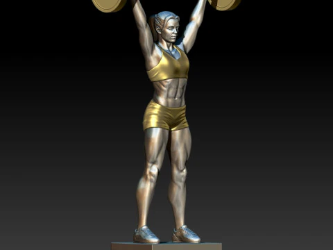 Weightlifter girl 3D MODEL STL for 3D printing Bodybuilder 3D Print Model