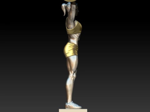 Weightlifter girl 3D MODEL STL for 3D printing Bodybuilder 3D Print Model