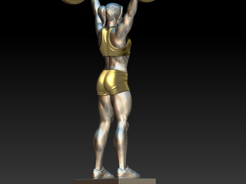 Weightlifter girl 3D MODEL STL for 3D printing Bodybuilder 3D प्रिंट मॉडल