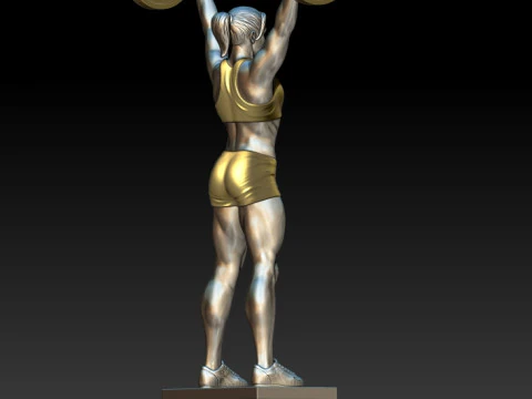 Weightlifter girl 3D MODEL STL for 3D printing Bodybuilder 3D Print Model