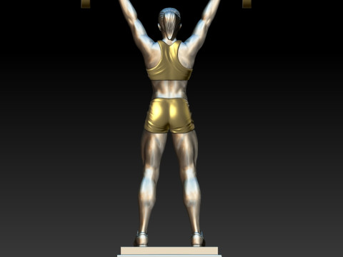 Weightlifter girl 3D MODEL STL for 3D printing Bodybuilder 3D प्रिंट मॉडल