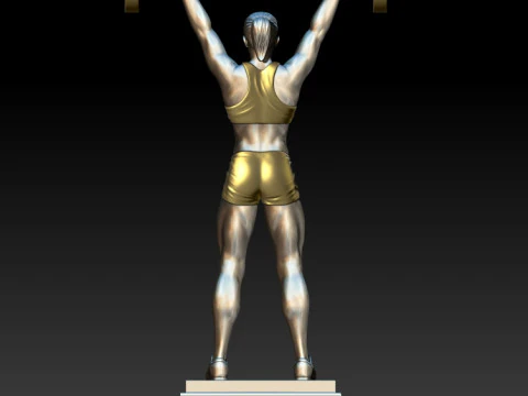 Weightlifter girl 3D MODEL STL for 3D printing Bodybuilder 3D Print Model
