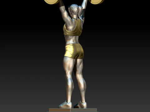 Weightlifter girl 3D MODEL STL for 3D printing Bodybuilder 3D Print Model