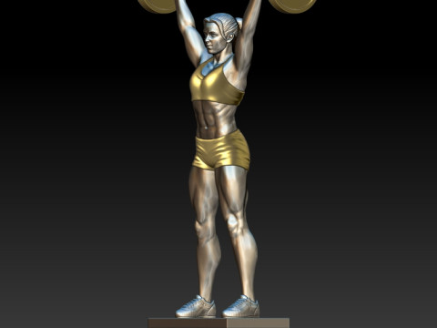 Weightlifter girl 3D MODEL STL for 3D printing Bodybuilder 3D प्रिंट मॉडल