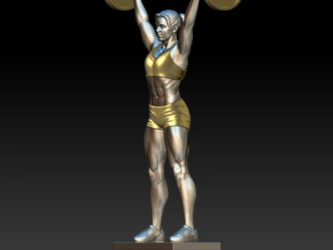Weightlifter girl 3D MODEL STL for 3D printing Bodybuilder 3D Print Model