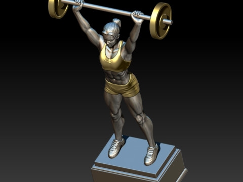 Weightlifter girl 3D MODEL STL for 3D printing Bodybuilder 3D प्रिंट मॉडल