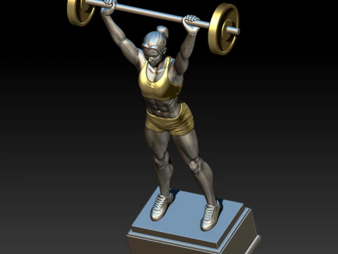 Weightlifter girl 3D MODEL STL for 3D printing Bodybuilder 3D Print Model