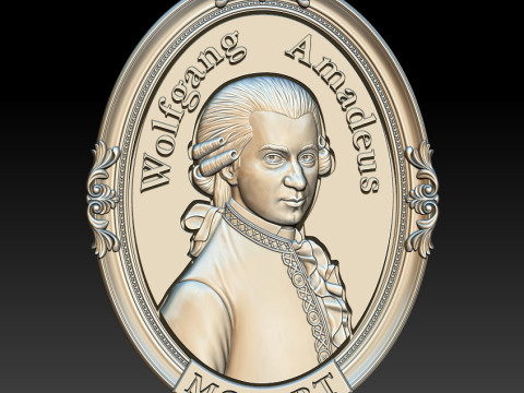 Wolfgang Amadeus Mozart Portrait 3D Model