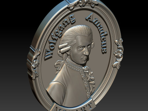 Wolfgang Amadeus Mozart Portrait Modello 3D
