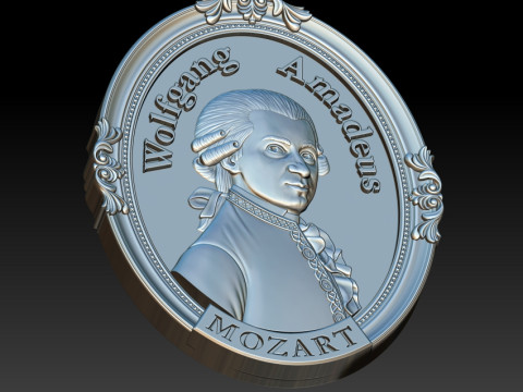 Wolfgang Amadeus Mozart Portrait Modello 3D