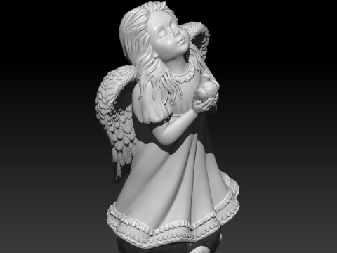 Angel with dove 3D MODEL for 3D printing 3D Print Model