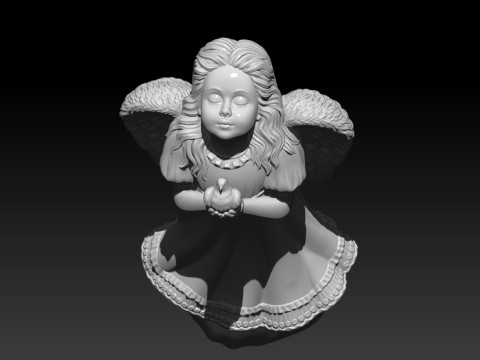 Angel with dove 3D MODEL for 3D printing 3D Baskı Modeli