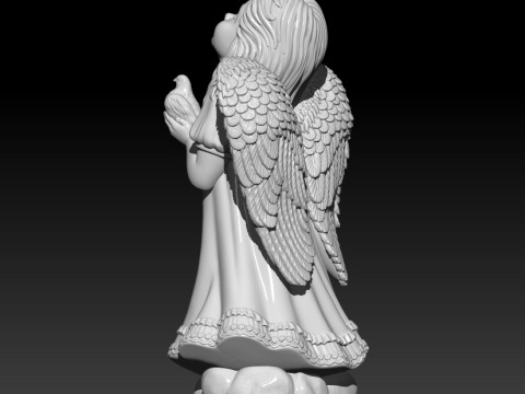 Angel with dove 3D MODEL for 3D printing 3D Baskı Modeli