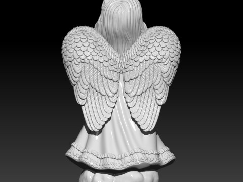 Angel with dove 3D MODEL for 3D printing 3D Baskı Modeli