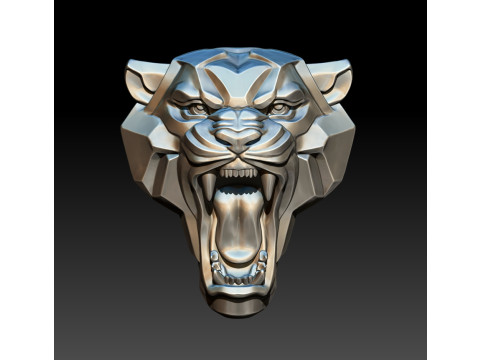 Tiger head 3D MODEL for CNC and 3D printing 3D Print Model