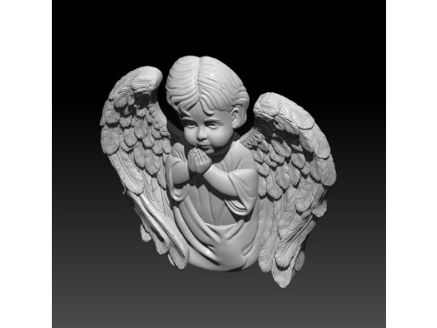Angel prays 3D MODEL for 3D printing Model Cetak 3D