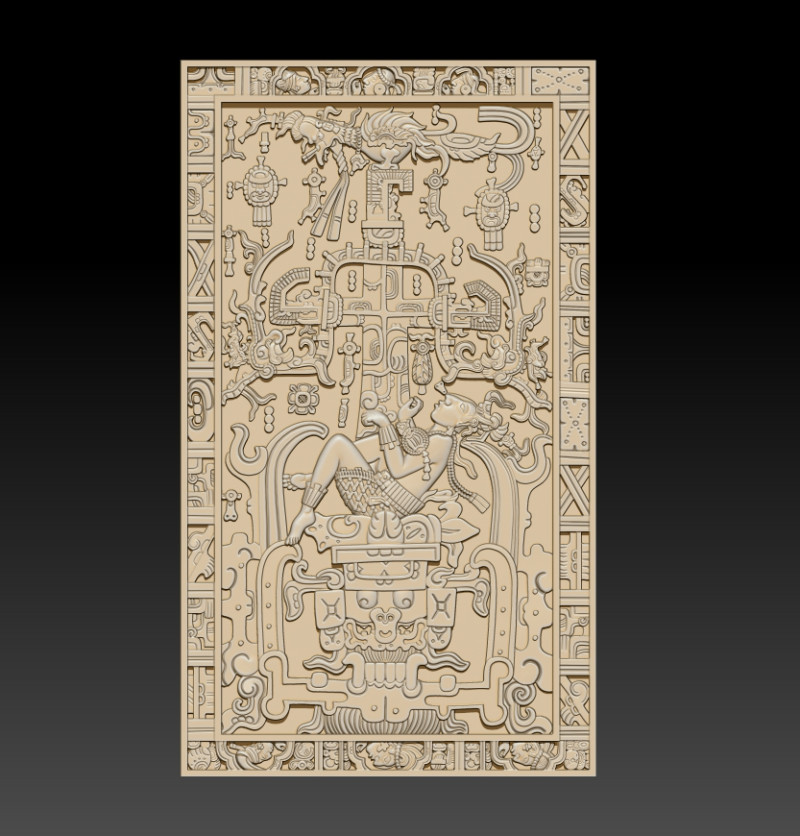 Engraving of the Mayan Indians 3D Print Model .c4d .max .obj .3ds .fbx .stl .blend