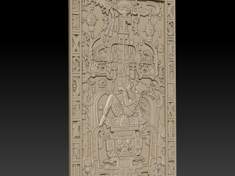 Engraving of the Mayan Indians 3D Print Model