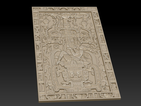 Engraving of the Mayan Indians 3D Print Model