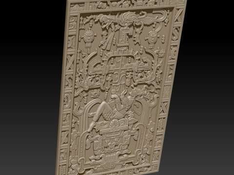 Engraving of the Mayan Indians 3D Print Model