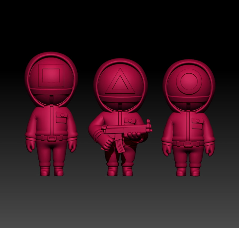 Squid Game Fan Art based on the film 3D MODEL STL file for 3D printing 3D 打印模型 .c4d .max .obj .3ds .fbx .stl .blend 