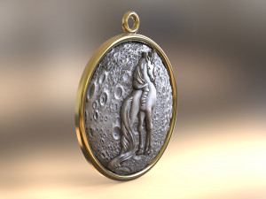 pendant - moon unicorn 3D Модель