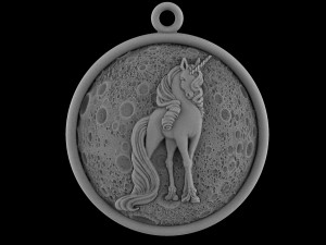 pendant - moon unicorn 3D Модель