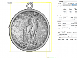 pendant - moon unicorn 3D Модель