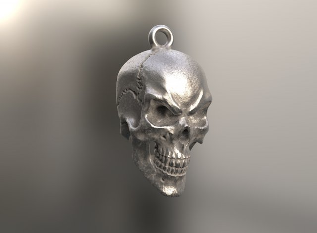 pendant - evil skull 3D Модель .c4d .max .obj .3ds .fbx .stl .blend 
