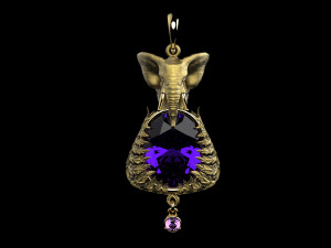 pendant - elephant in the jungle Modelo 3D