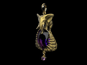pendant - elephant in the jungle Modelo 3D
