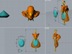 pendant - elephant in the jungle Modelo 3D
