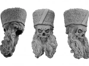 pendant - skull with beard and hat 3D Model