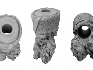 pendant - skull with beard and hat 3D Model