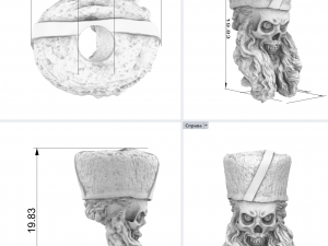 pendant - skull with beard and hat Modelo 3D