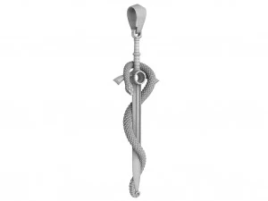 pendant - sword with a snake 3D Model
