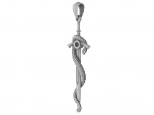 pendant - sword with a snake 3D Model