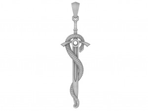 pendant - sword with a snake Model 3D