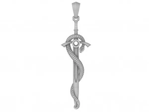 pendant - sword with a snake 3D Model