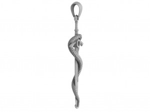 pendant - sword with a snake Model 3D